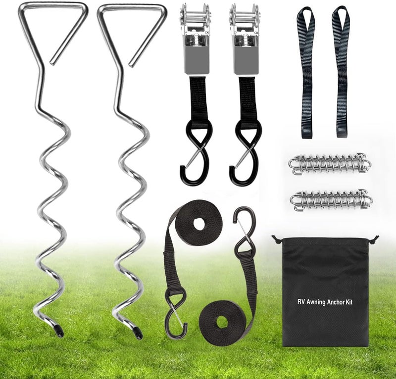 Safoner Heavy Duty RV Awning Tie Down Kit, Campers Awning Anchors Accessories - Image 1